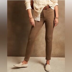 Banana Republic Sued Olive Color High-Rise Skinny Pants